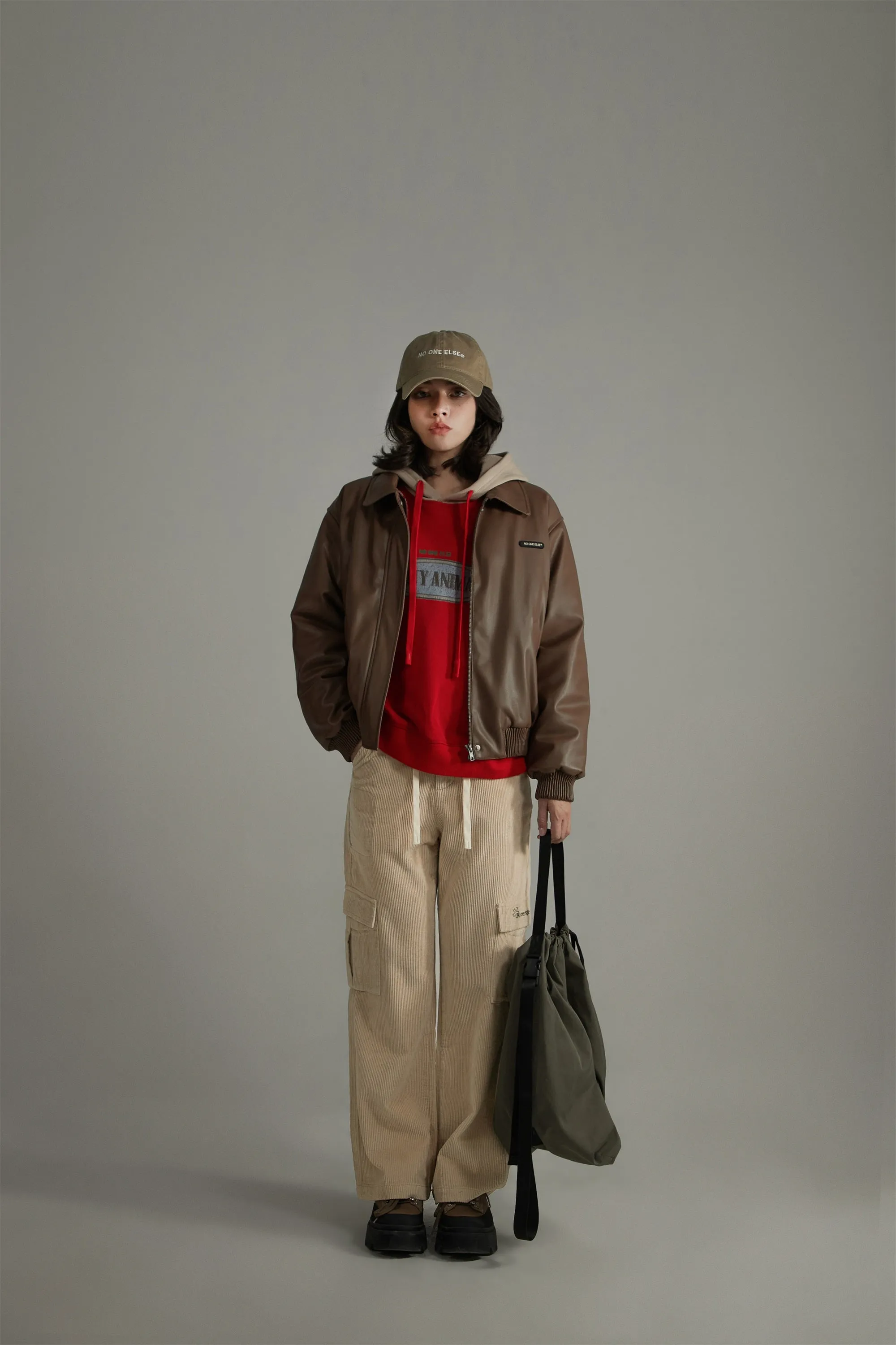 Corduroy Straight Cargo Pants