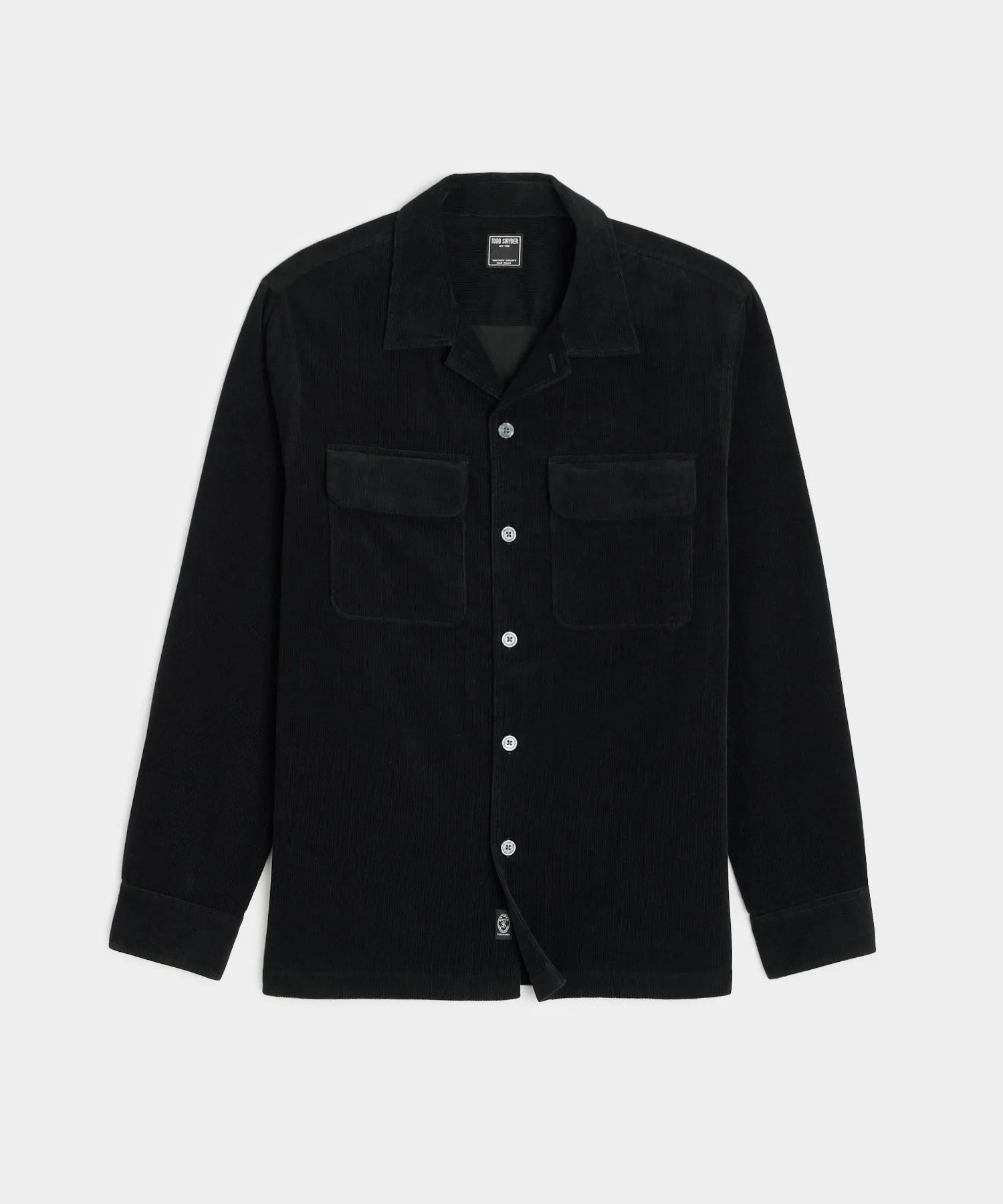 Corduroy Two-Pocket Field Shirt in Black