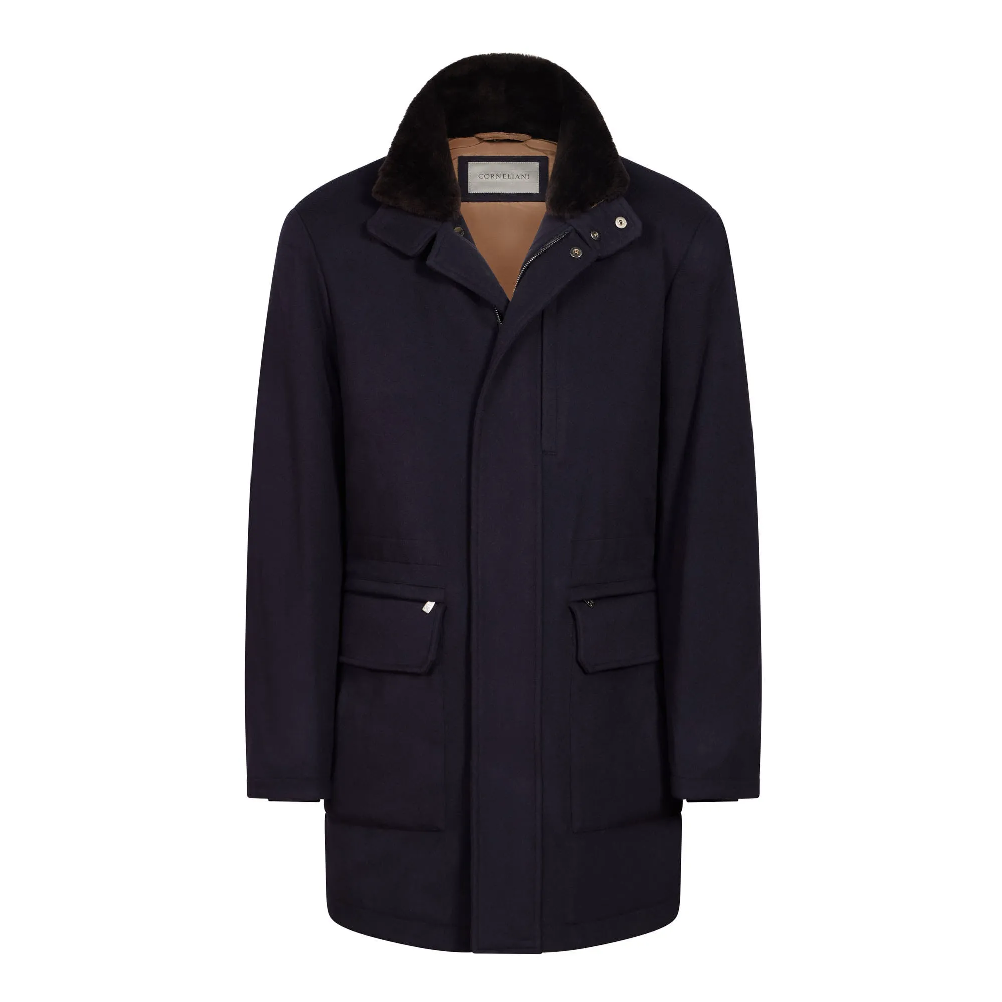 CORNELIANI Wool Caban Coat NAVY REG