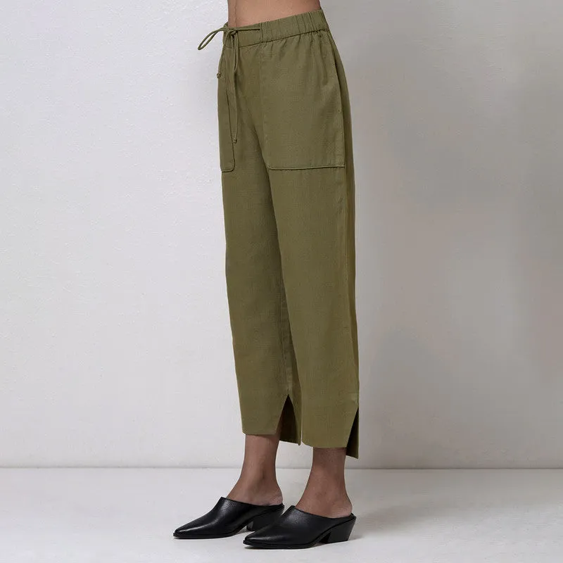 Cotton Jogger For Women | Well-Fit | Ankle Length | Olive Green