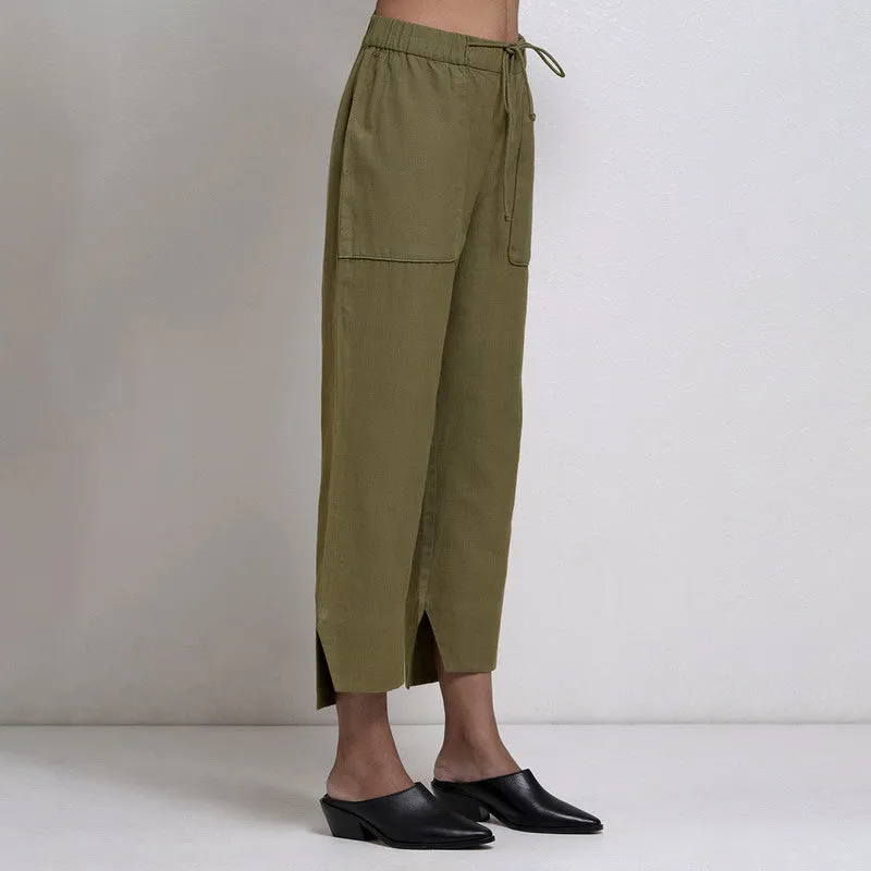 Cotton Jogger For Women | Well-Fit | Ankle Length | Olive Green