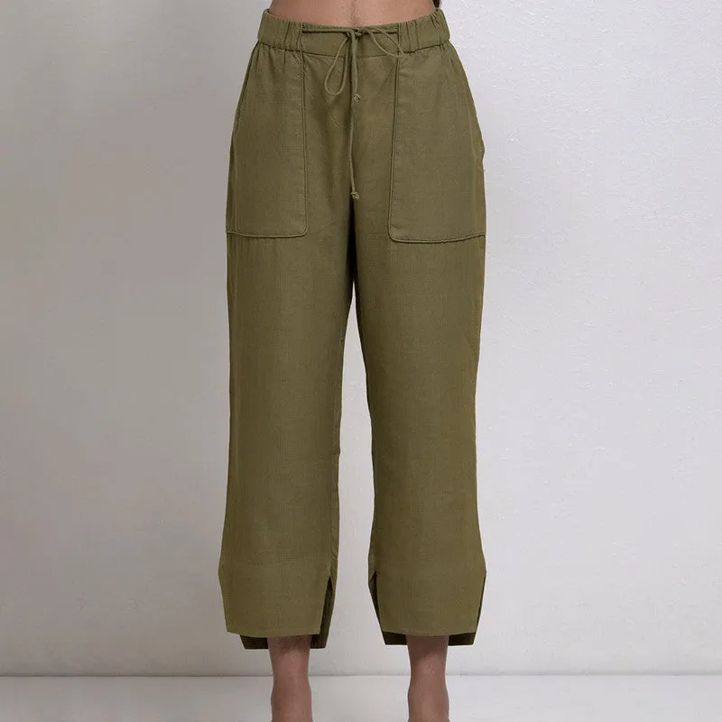 Cotton Jogger For Women | Well-Fit | Ankle Length | Olive Green