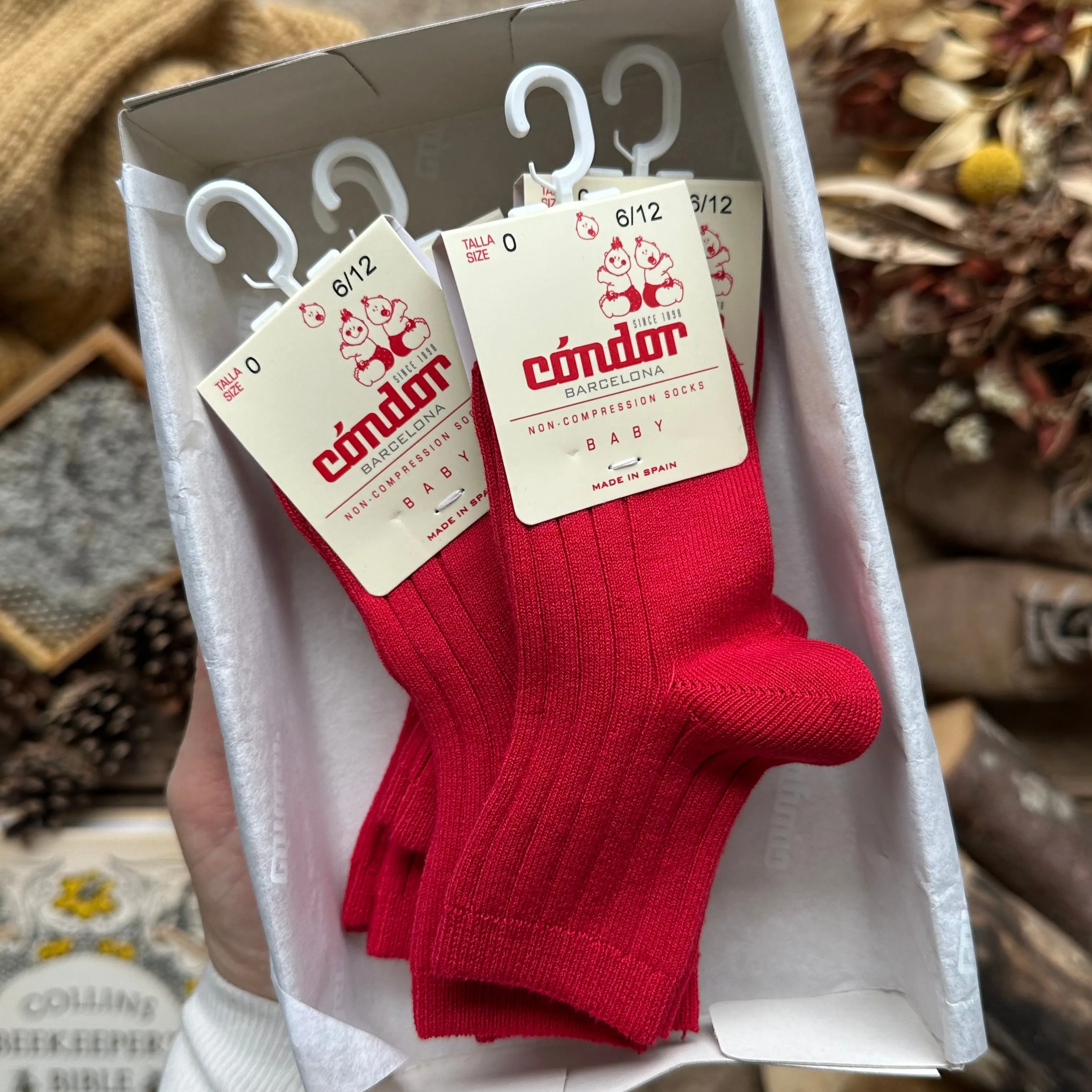 Cotton Rib Ankle Socks | Red Velvet