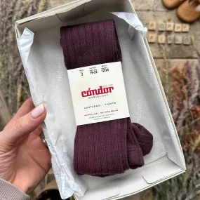 Cotton Rib Tights | Burdeaux