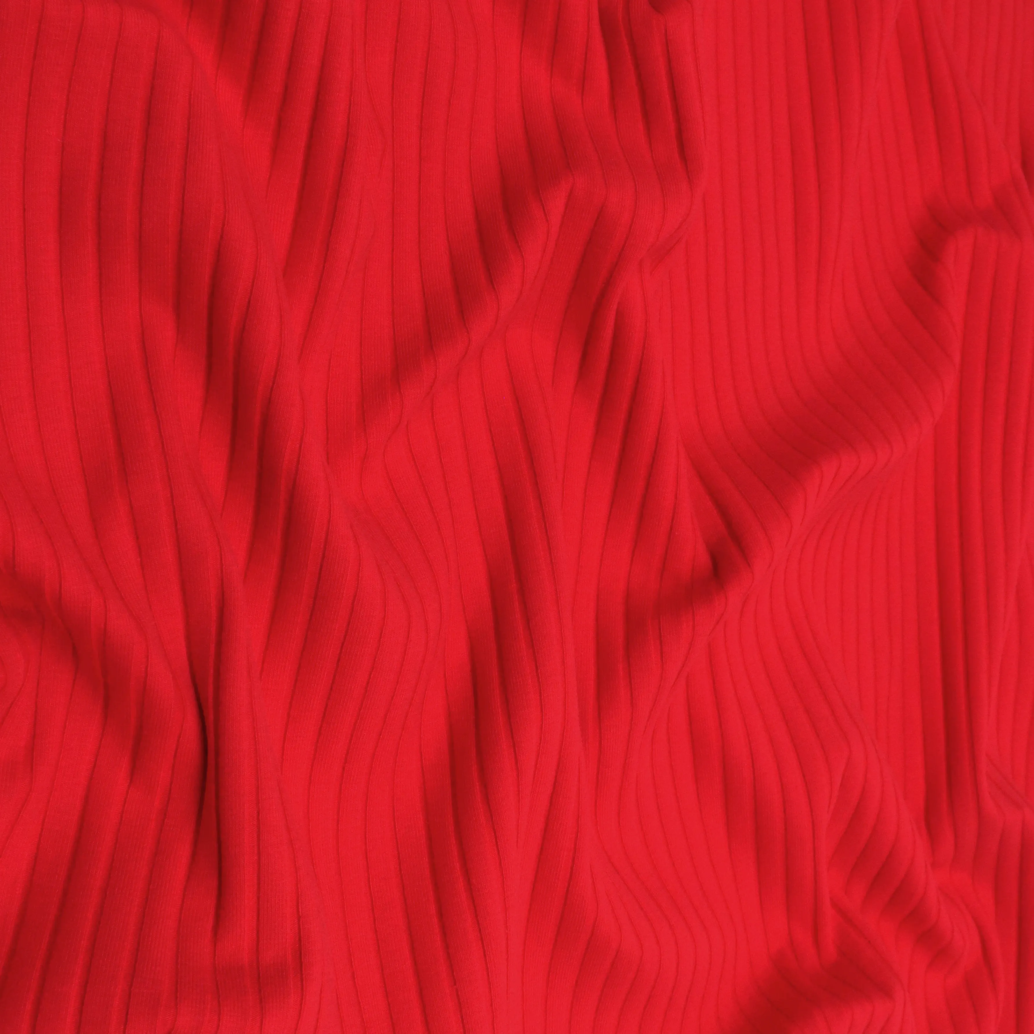 Cotton Wide Ribbed Jersey - Red