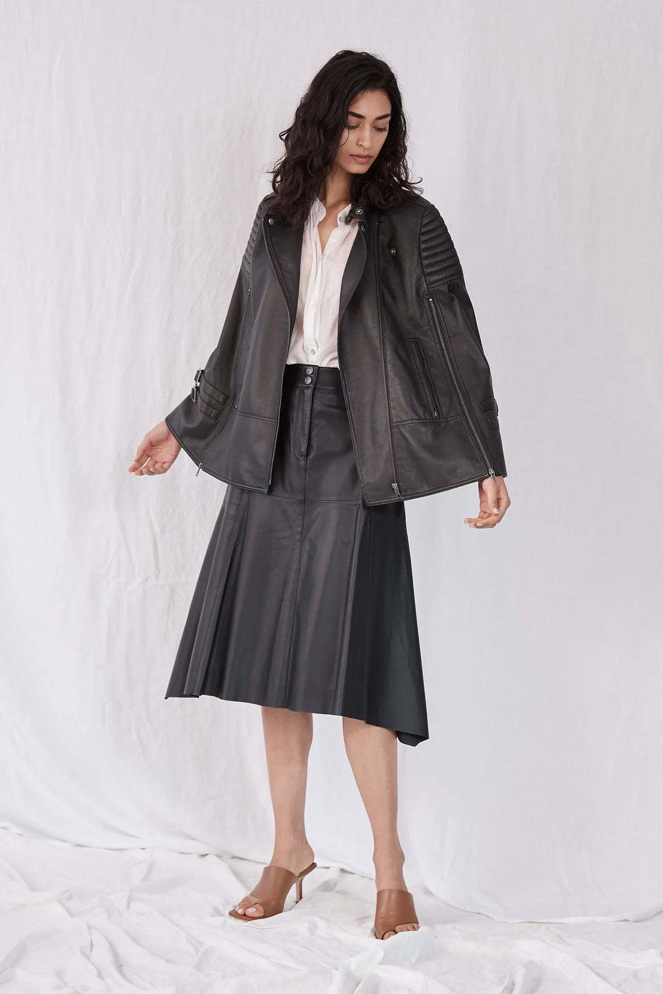 Crosby Cape Black Leather