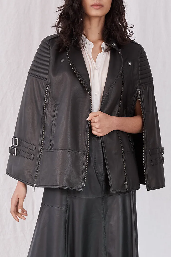 Crosby Cape Black Leather