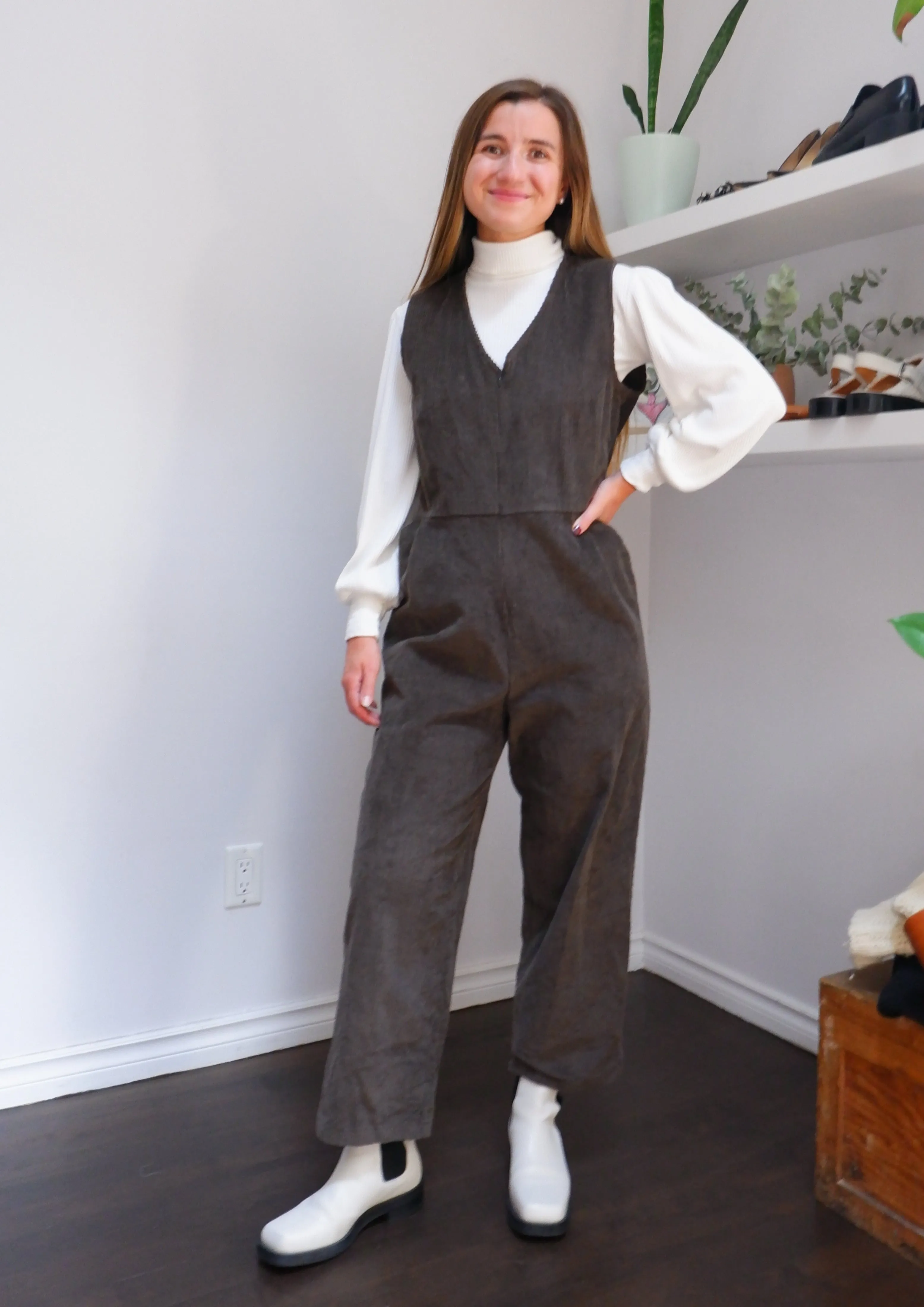 Dagg & Stacey Moss Corduroy Jumpsuit - 8/10