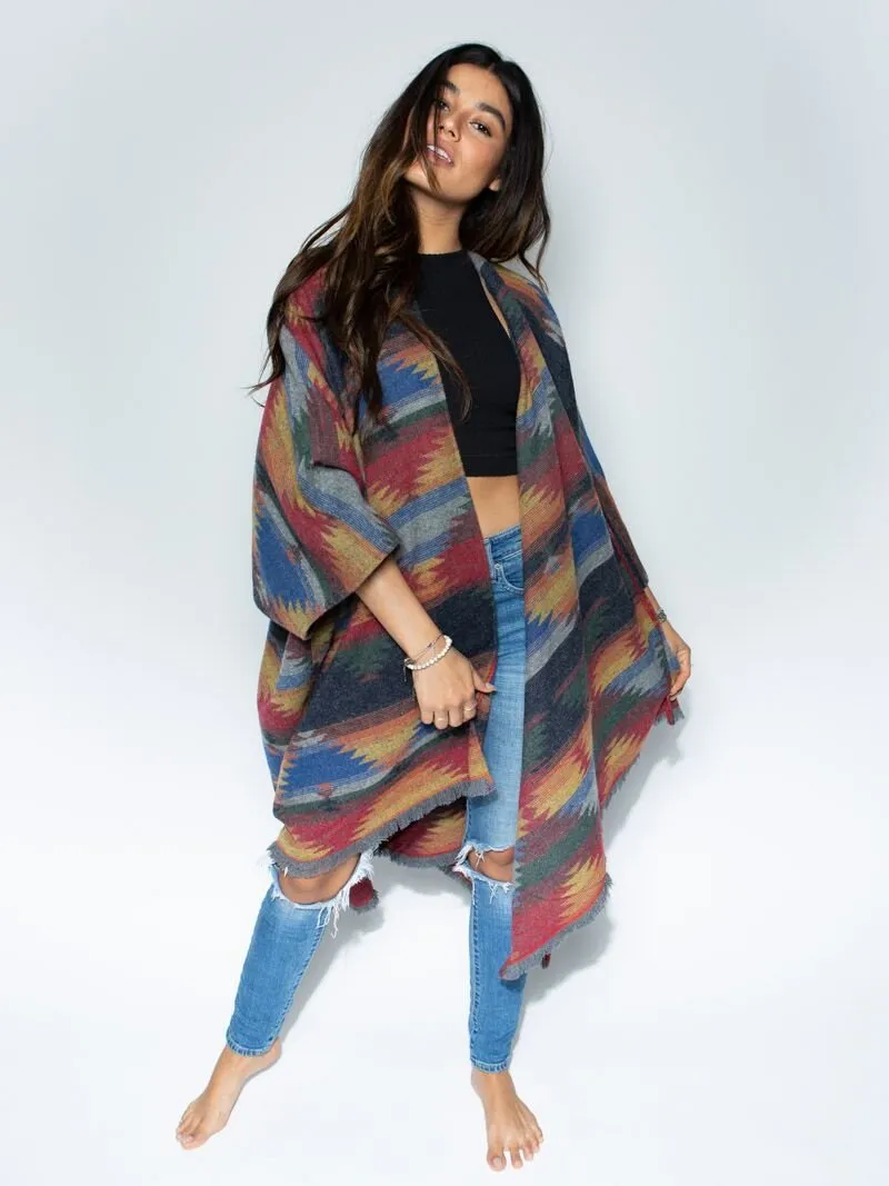 Dire Wolf Fabric Poncho | Women's