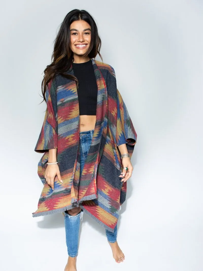 Dire Wolf Fabric Poncho | Women's