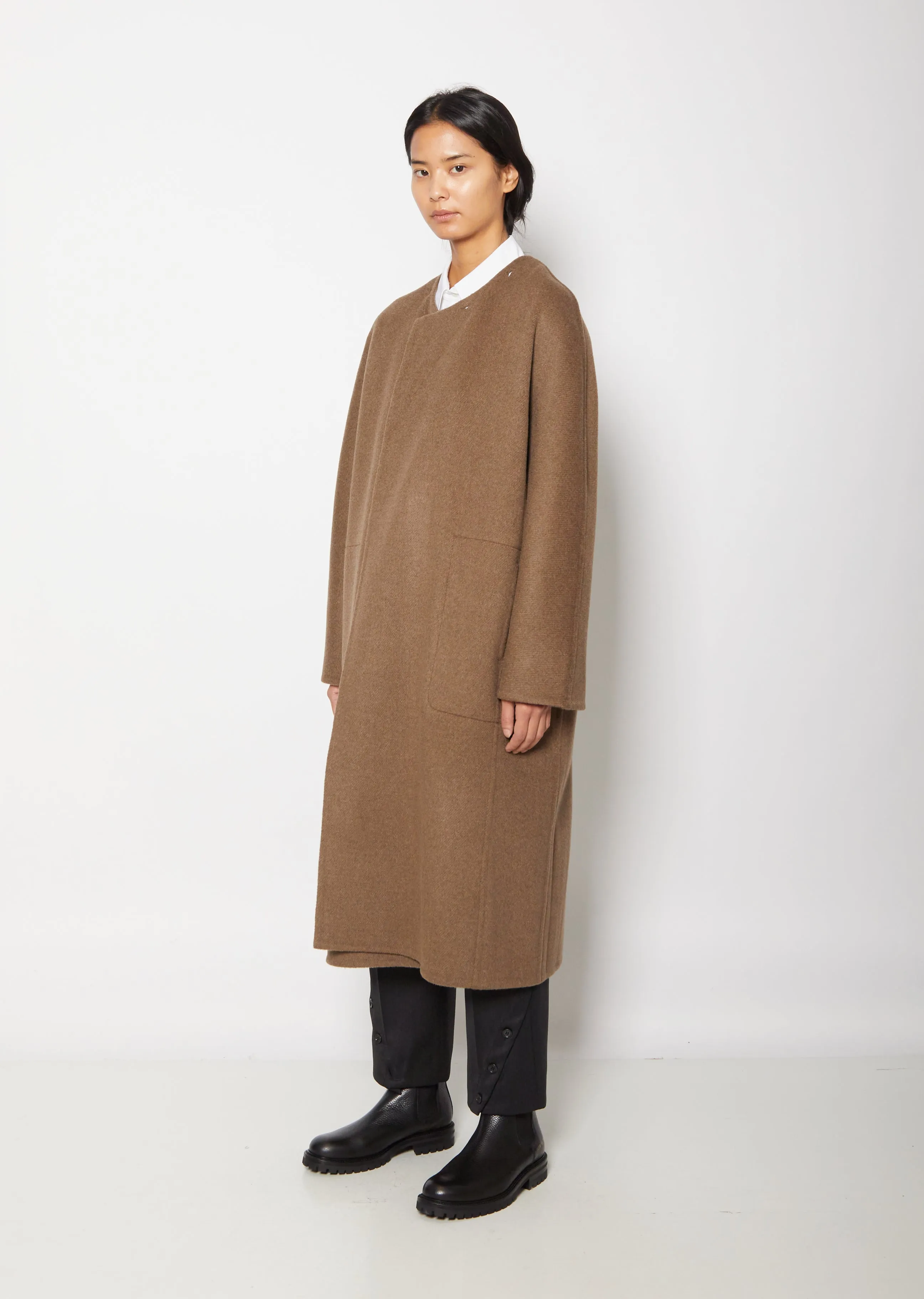 Double-Face Yak Coat — Brown