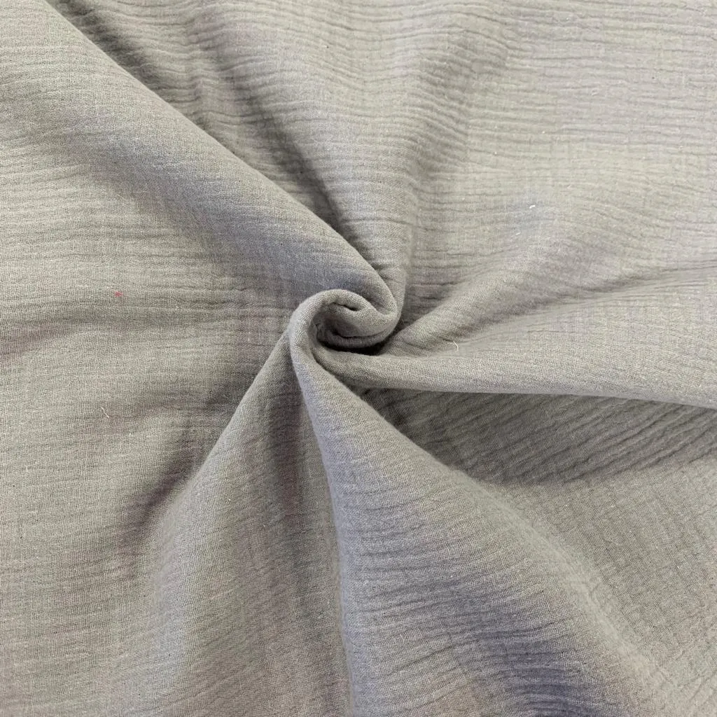 Double Gauze (Muslin) - Grey - Sold by Half Meter