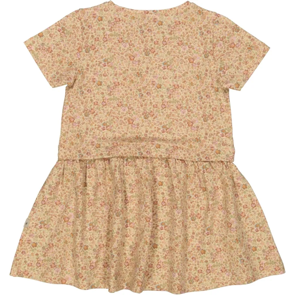 Dress Adea - barely beige small flowers