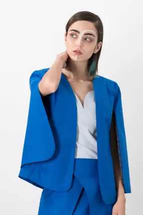 Electric blue cape jacket