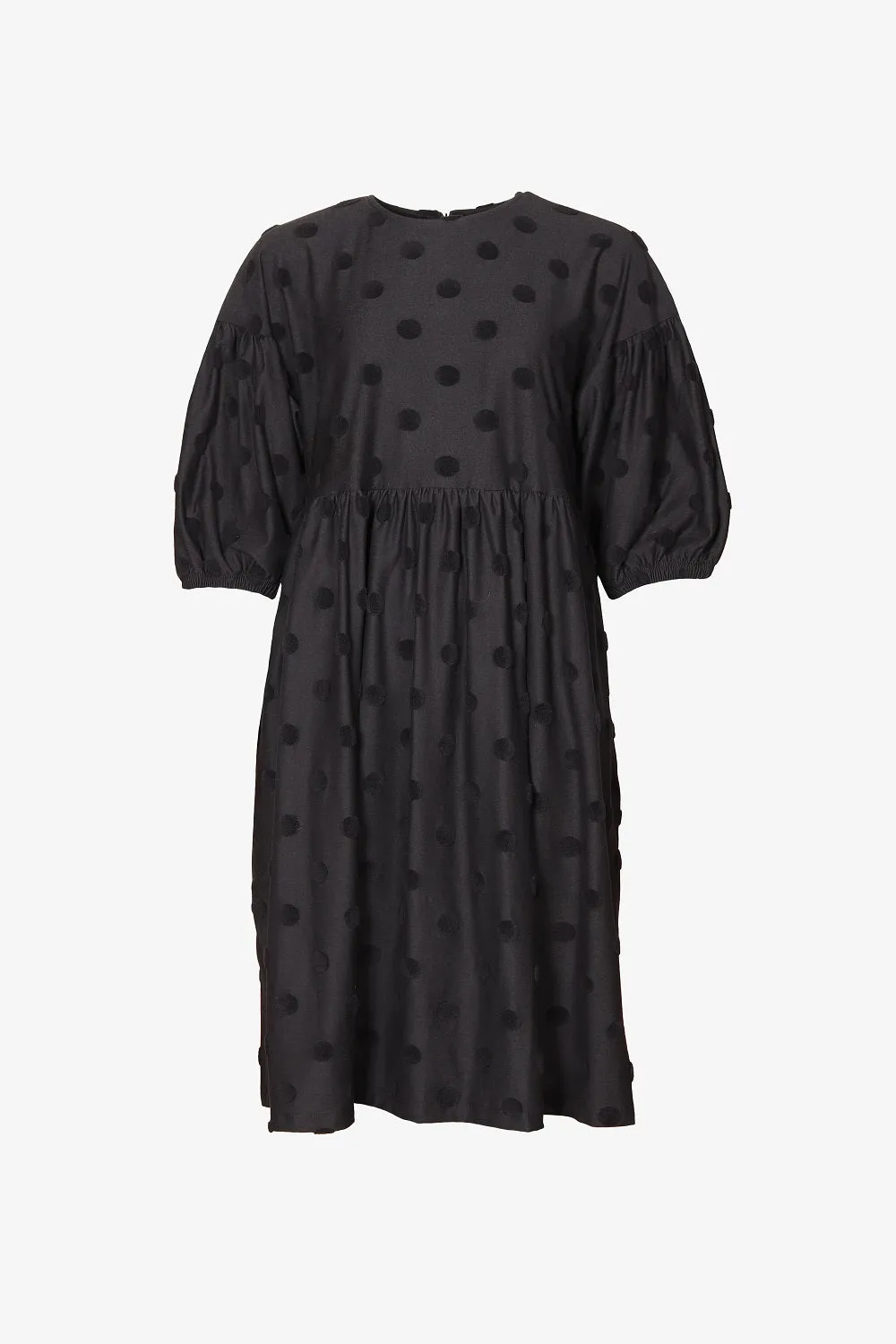 Elena Dress Black Big Dot