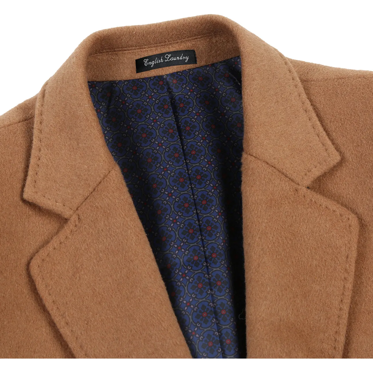 ENGLISH LAUNDRY Wool Blend Breasted Camel Top Coat EL53-01-600