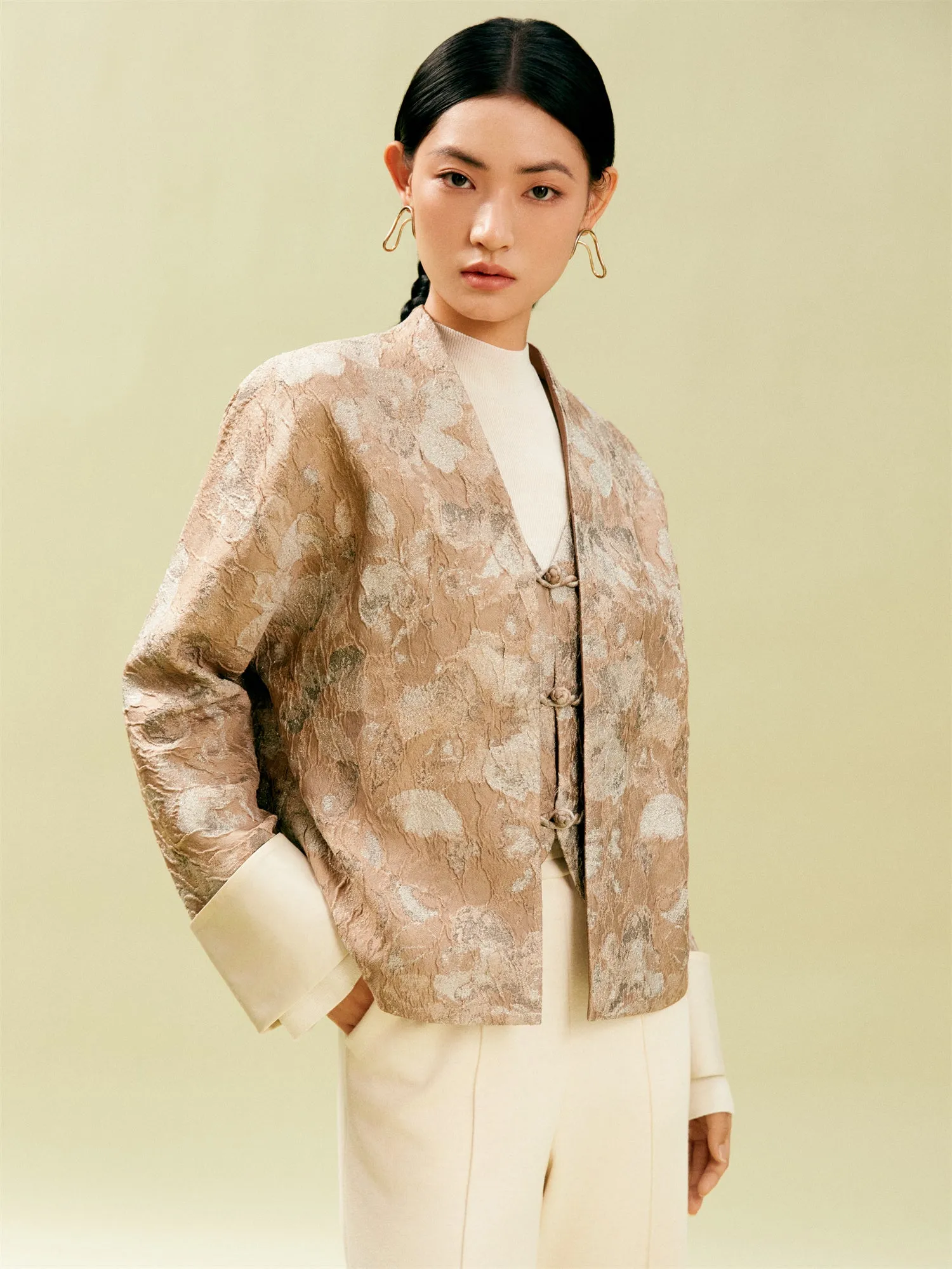 EP YAYING Chinese Style Faux Two-Piece Jacket