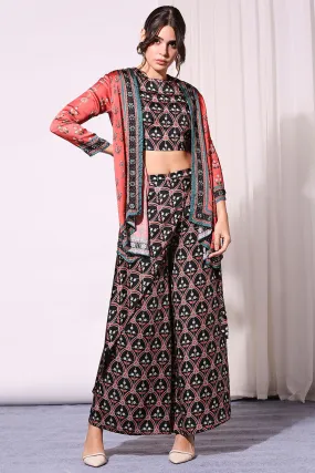 Ethnic Printed Co-Ord Set And Jacket