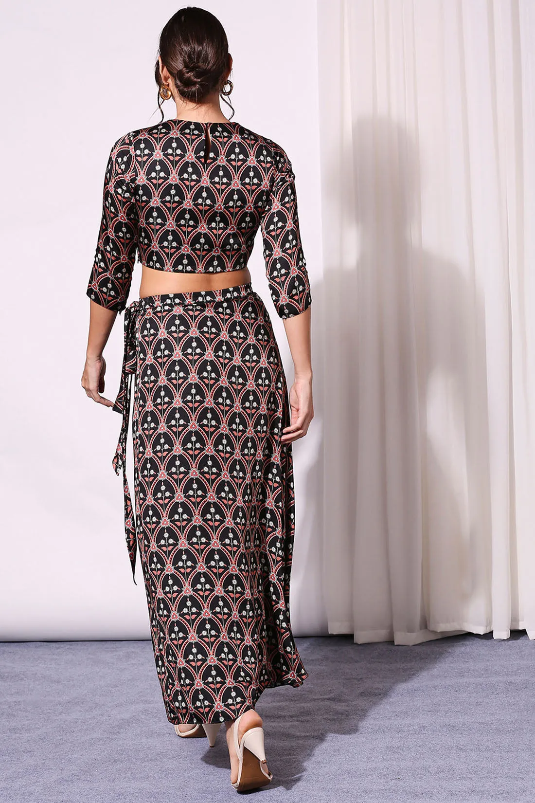 Ethnic Printed Co-Ord Set And Jacket