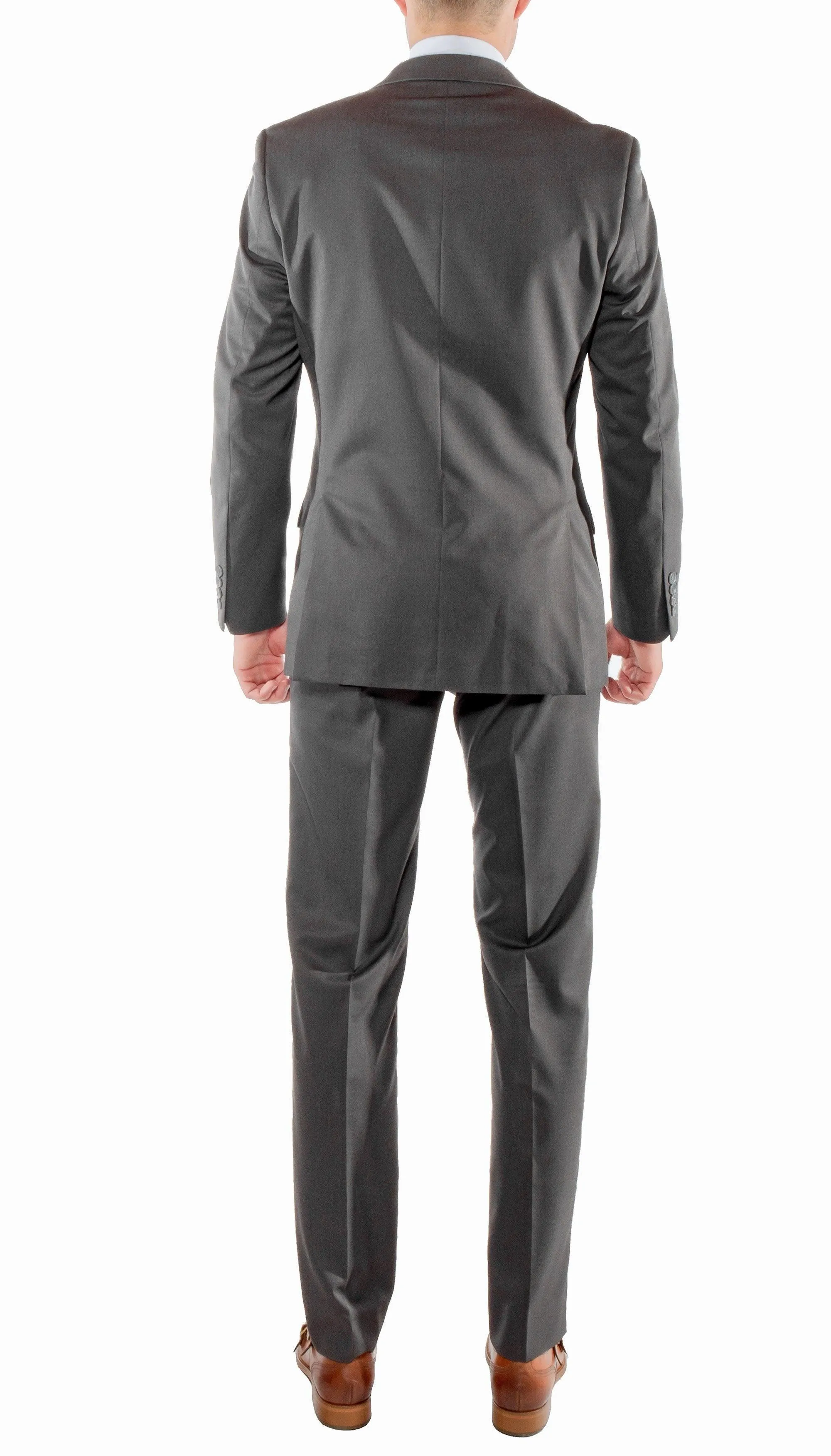 Ferrecci Mens Savannah Charcoal Slim Fit 3 Piece Suit