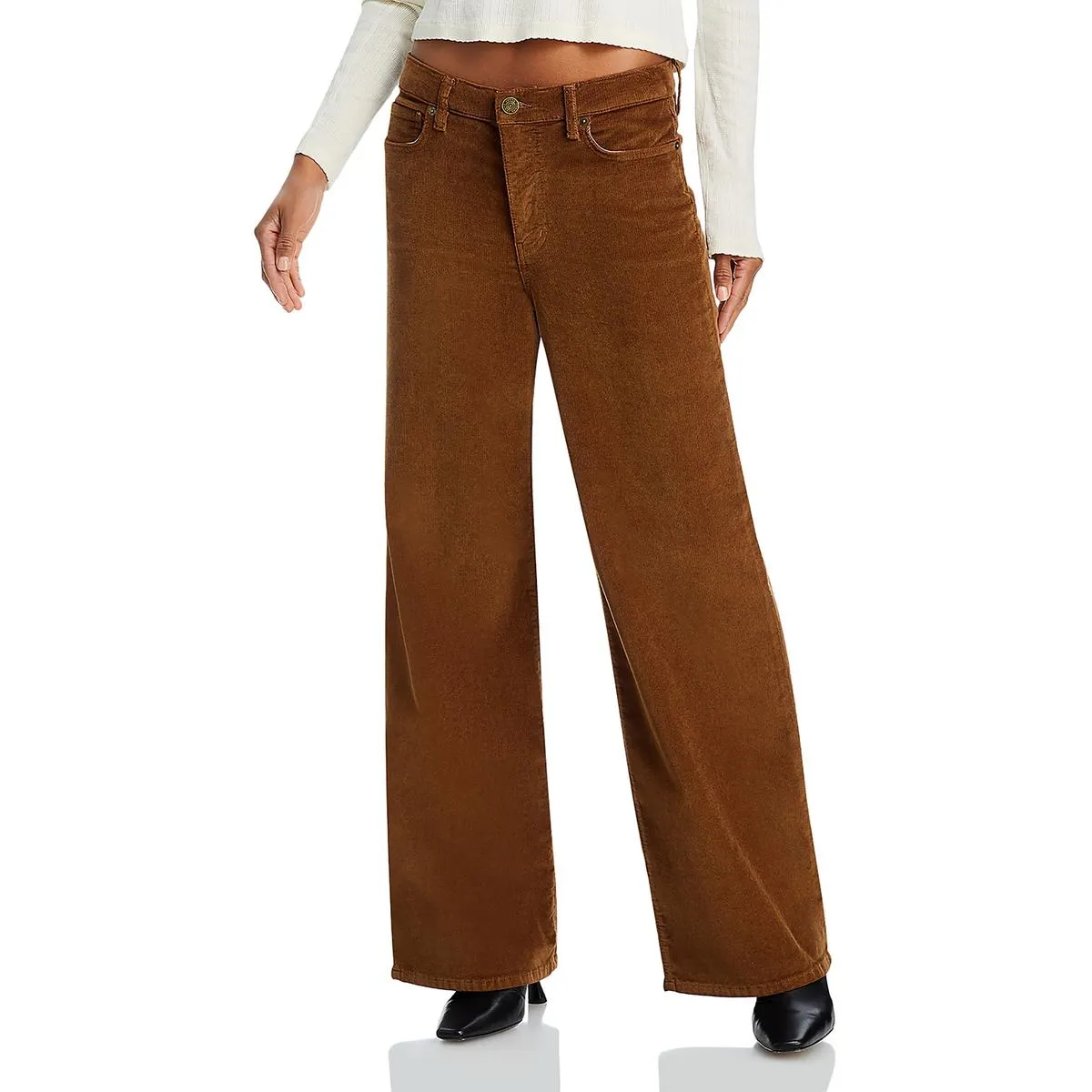 FRAME Womens High Rise Corduroy Wide Leg Pants