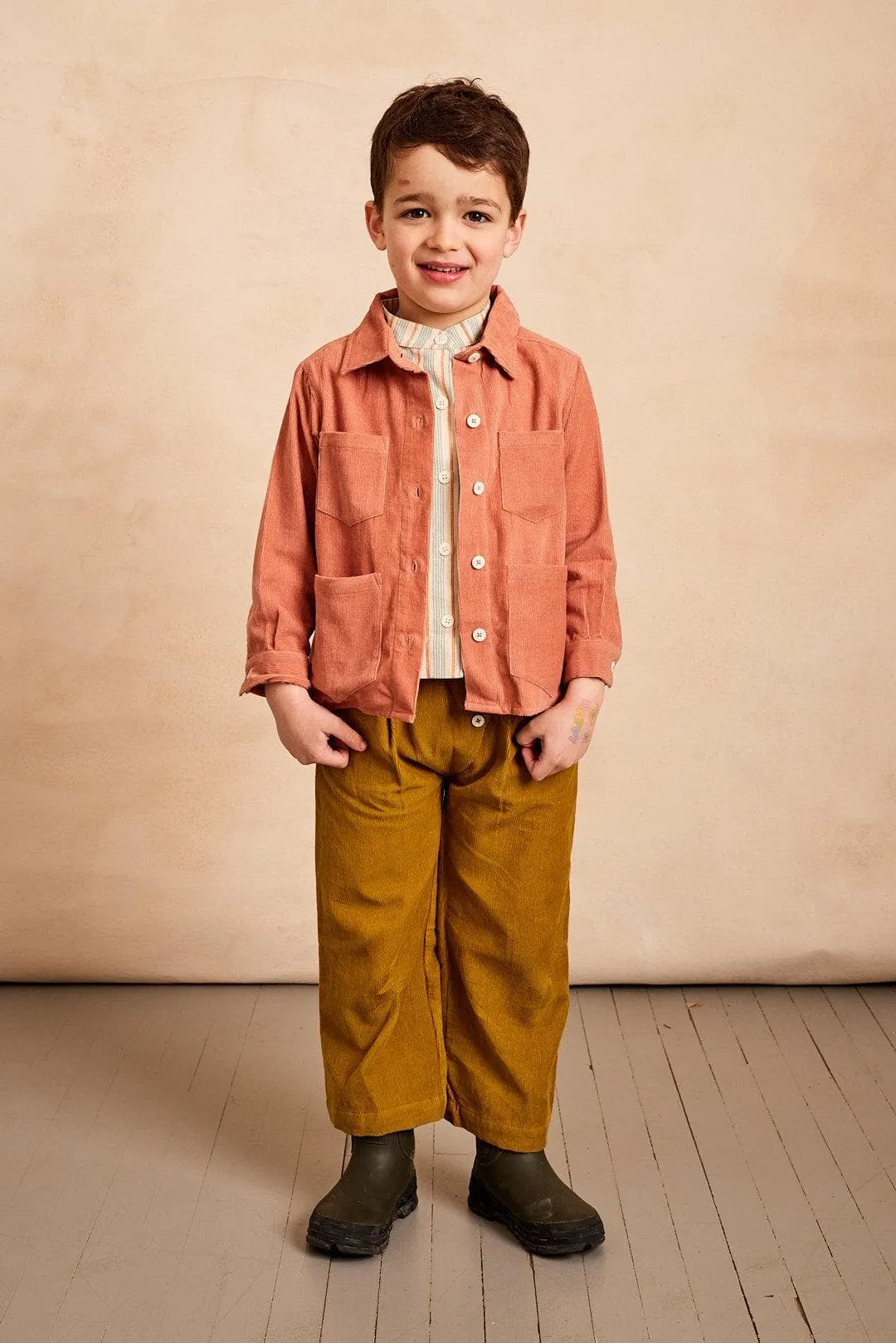 frankie chore coat in mahogany corduroy