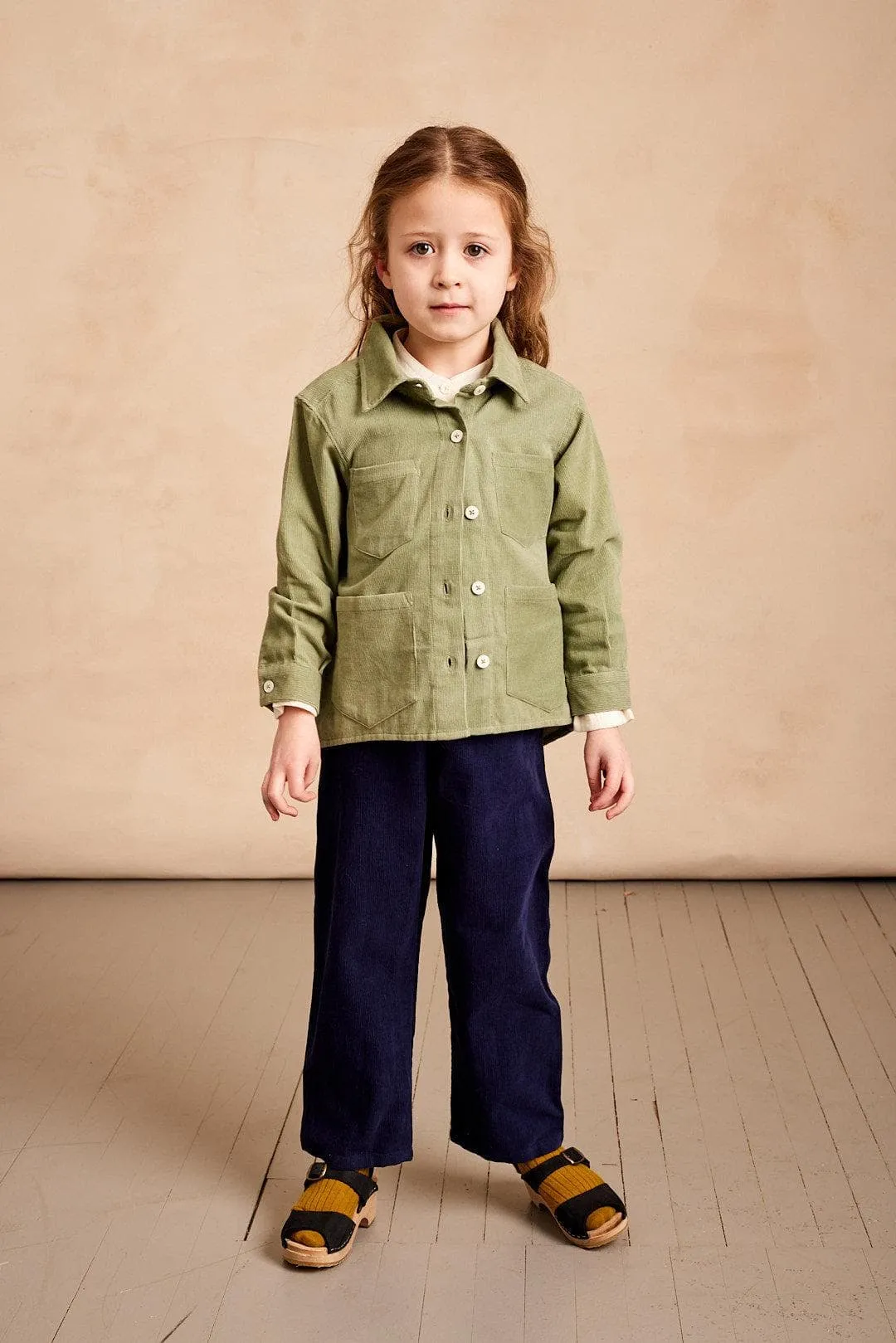 frankie chore coat in sea spray corduroy