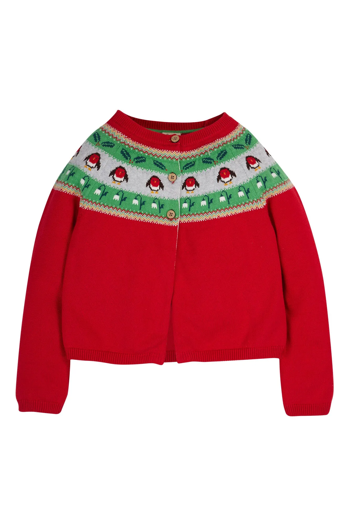 Frugi Kenna Fairisle Cardi True Red