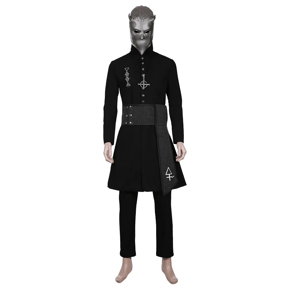 Ghost B.C. Nameless Ghoul Black Coat Props Halloween Full Set Cosplay Costume