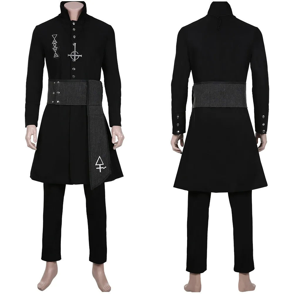 Ghost B.C. Nameless Ghoul Black Coat Props Halloween Full Set Cosplay Costume