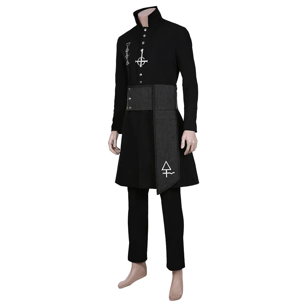 Ghost B.C. Nameless Ghoul Black Coat Props Halloween Full Set Cosplay Costume