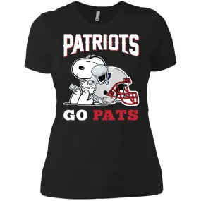 Go Pats - New England Patriots Super Bowl 2019 Snoopy Football Nfl Women Cotton T-Shirt