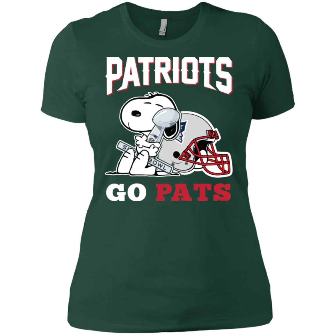 Go Pats - New England Patriots Super Bowl 2019 Snoopy Football Nfl Women Cotton T-Shirt