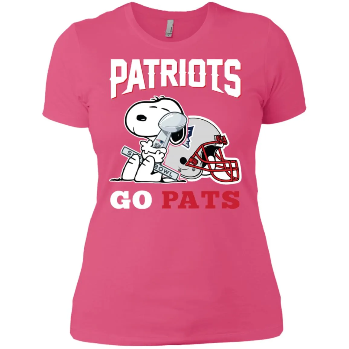 Go Pats - New England Patriots Super Bowl 2019 Snoopy Football Nfl Women Cotton T-Shirt