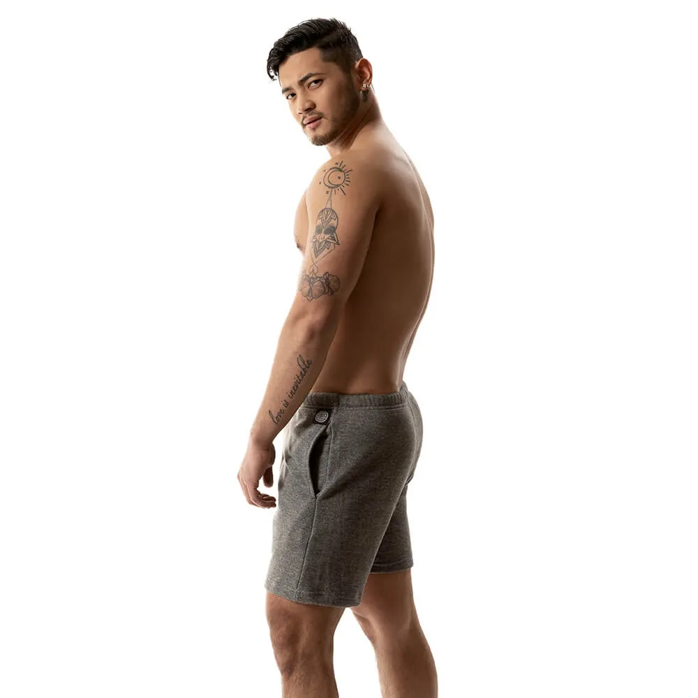 Grey Heather French Terry 6" Varsity Sweat Shorts - Made In USA