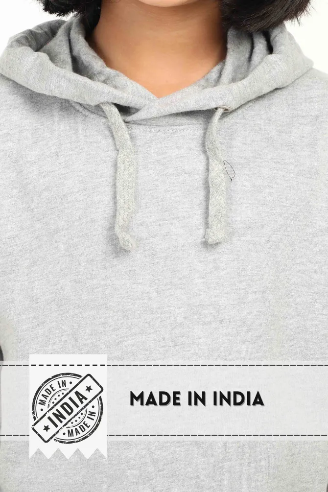 Grey Melange Hoodie for girl