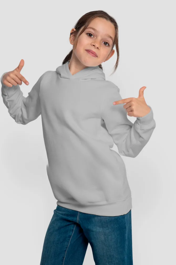 Grey Melange Hoodie for girl