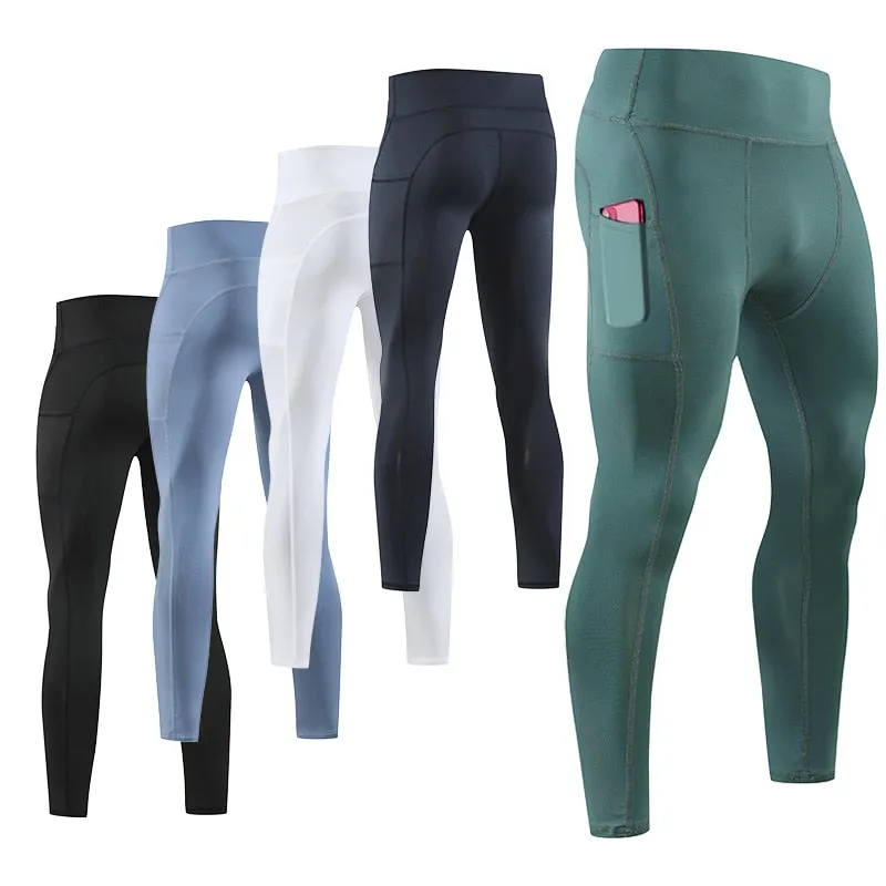 Gym Mens Tights Sport Pants Fitness Running Skinny Leggings Joggings Sportswear Yoga Compression Trousers Lycra Sweatpants