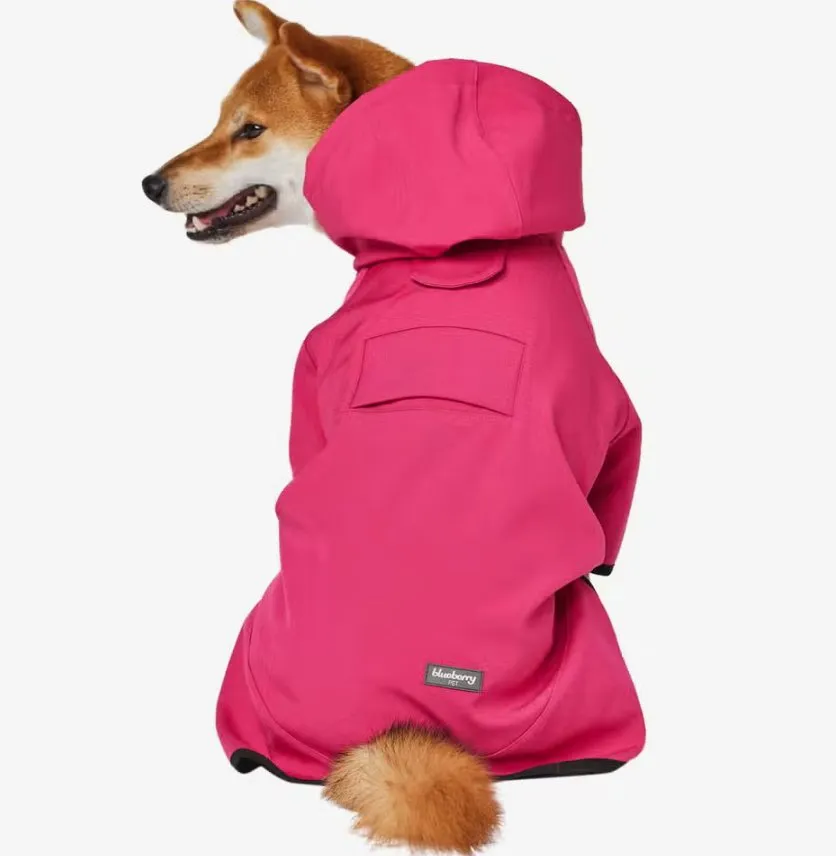 Hooded Softshell Waterproof Jacket in Pink