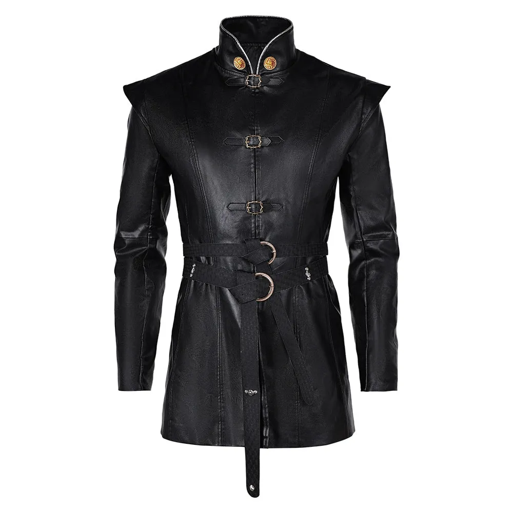 House of the Dragon Aemond Targaryen Black Coat With Belt Party Carnival Halloween Cosplay Costume