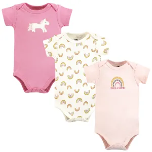 Hudson Baby Cotton Bodysuits, Dreamer Rainbow