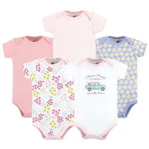 Hudson Baby Cotton Bodysuits, Flower Market