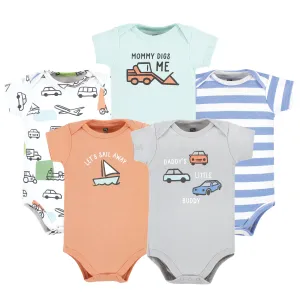 Hudson Baby Cotton Bodysuits, Fun Transportation