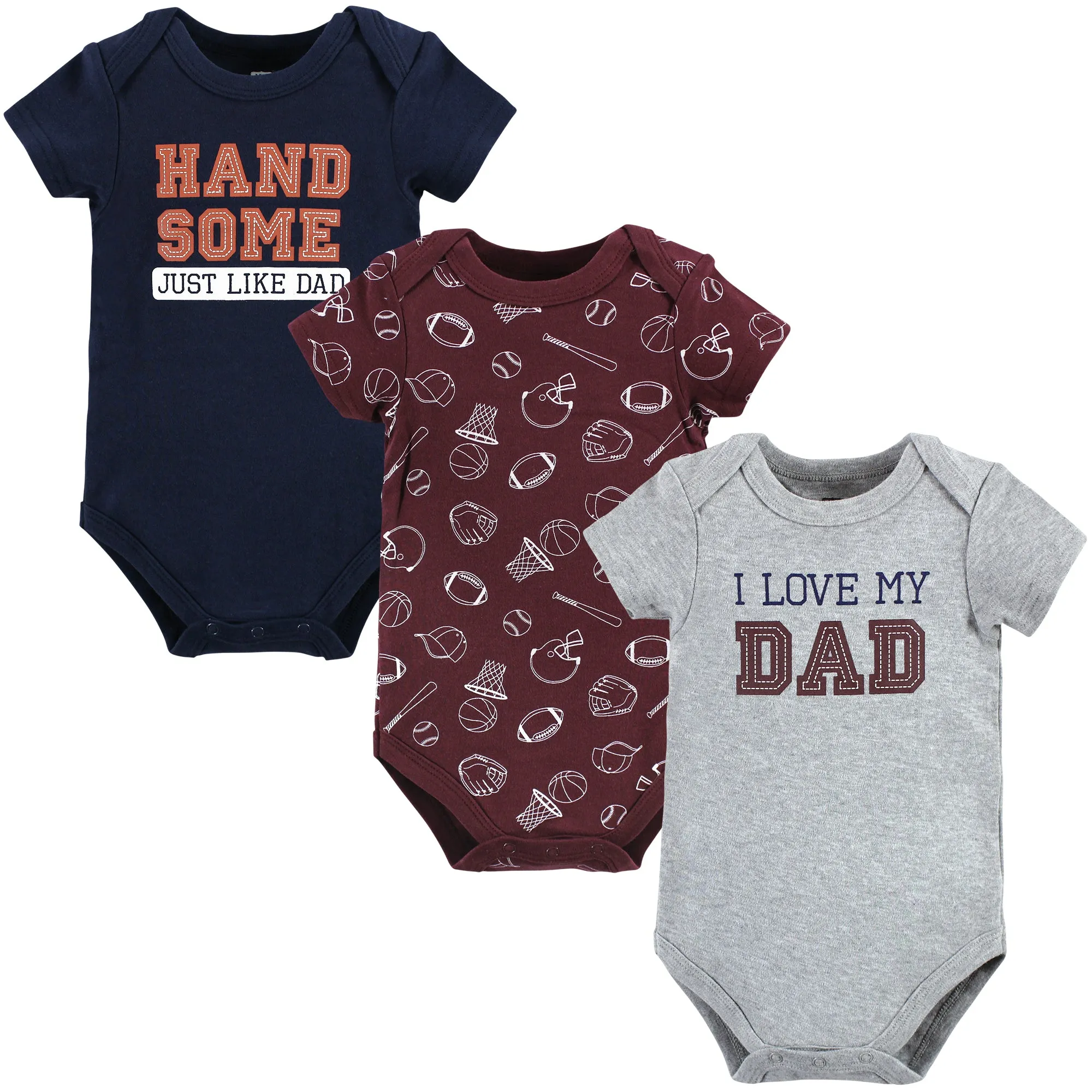 Hudson Baby Cotton Bodysuits, Love Dad