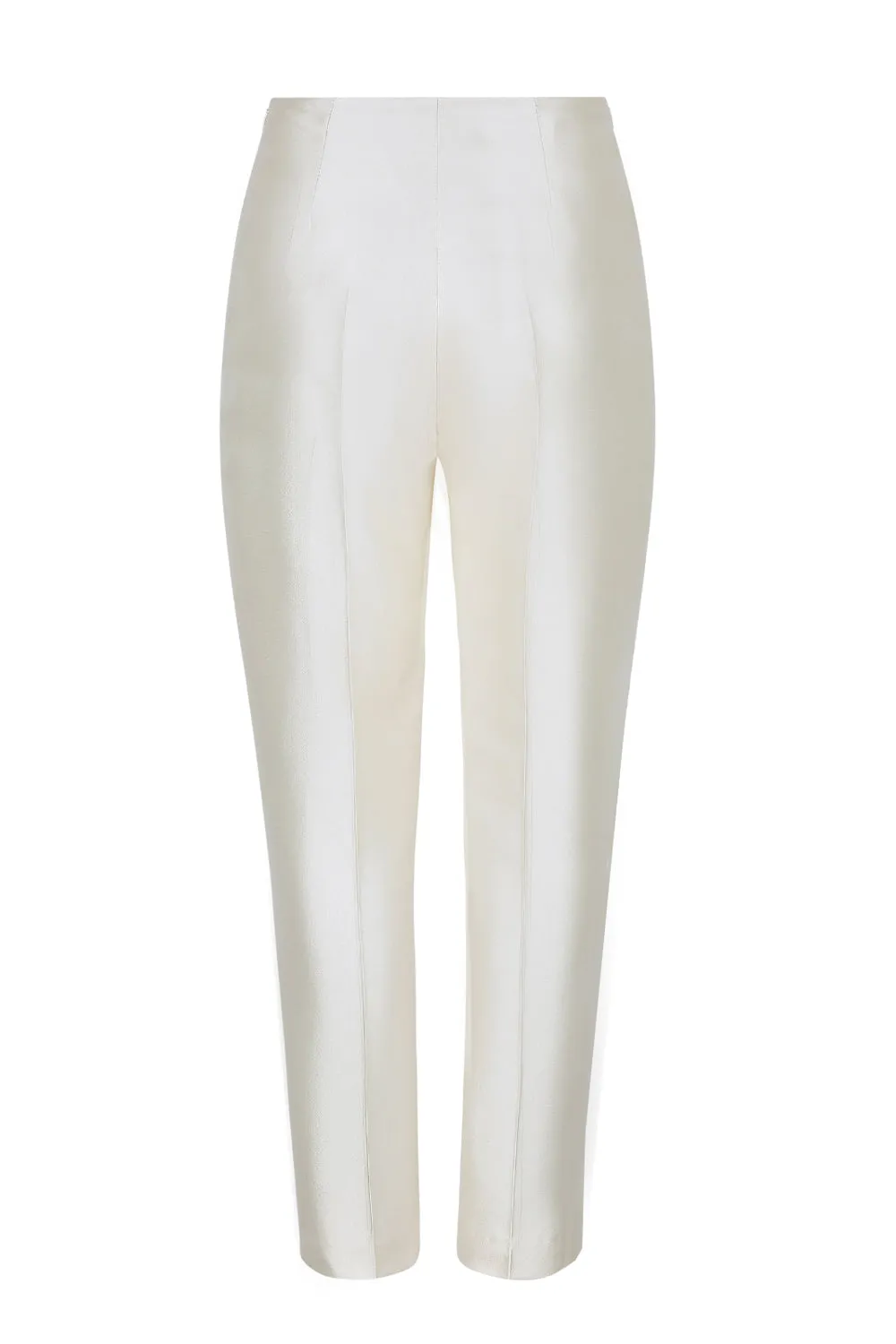 Ivory Sateen Trousers - Phoebe