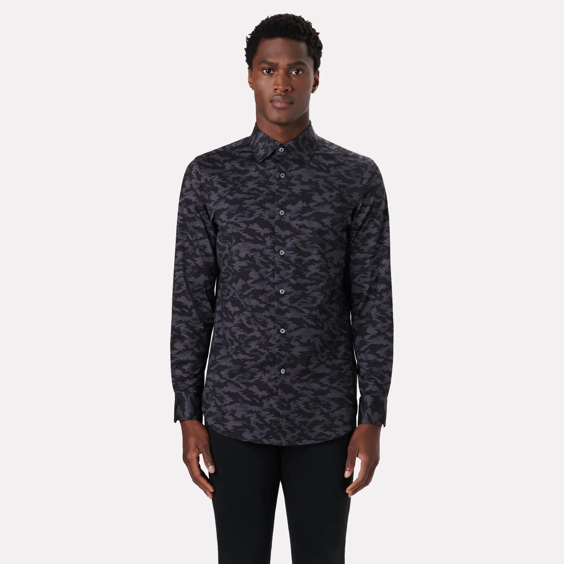 James Camouflage Print OoohCotton® Shirt / Graphite