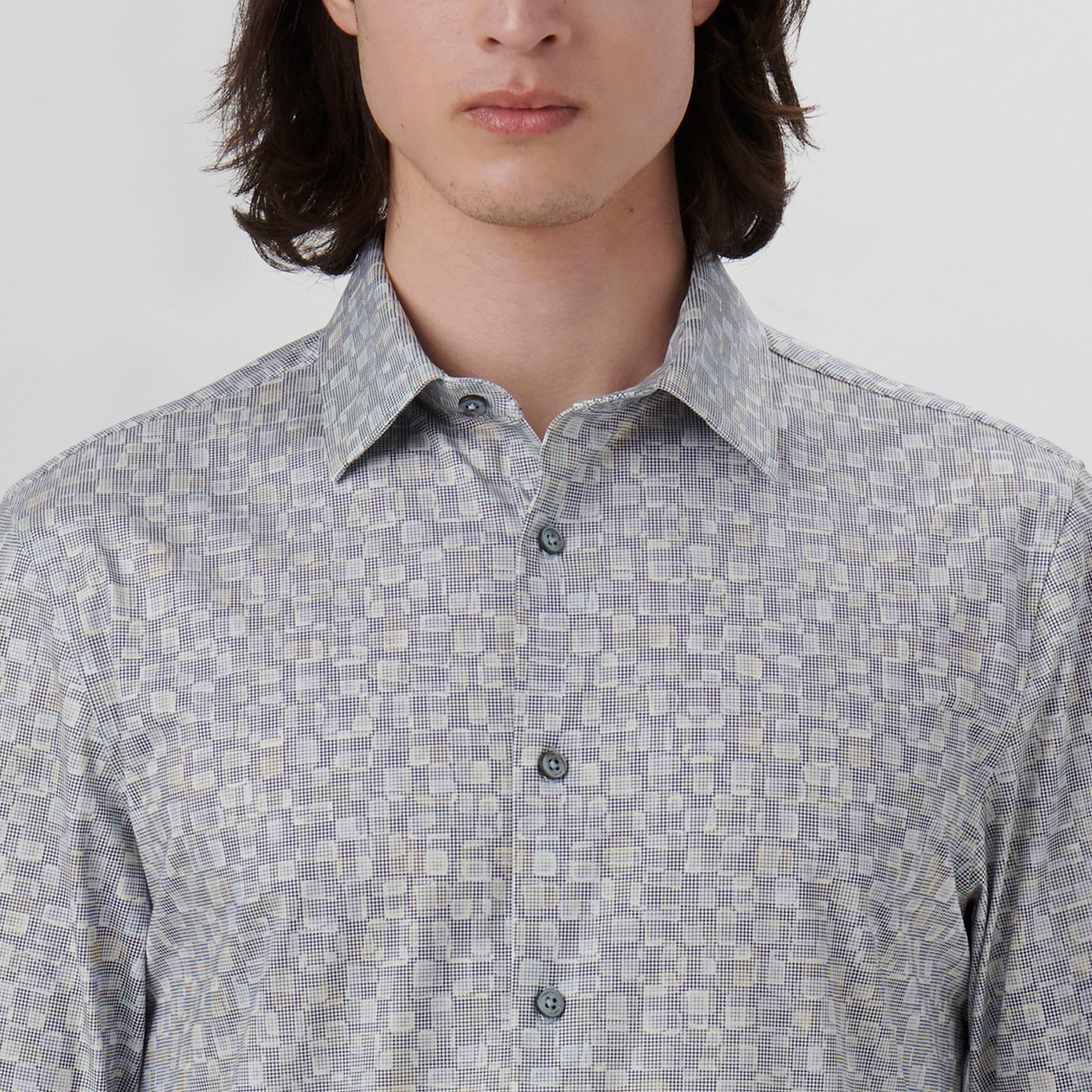 James Shaded Pin Check OoohCotton Shirt