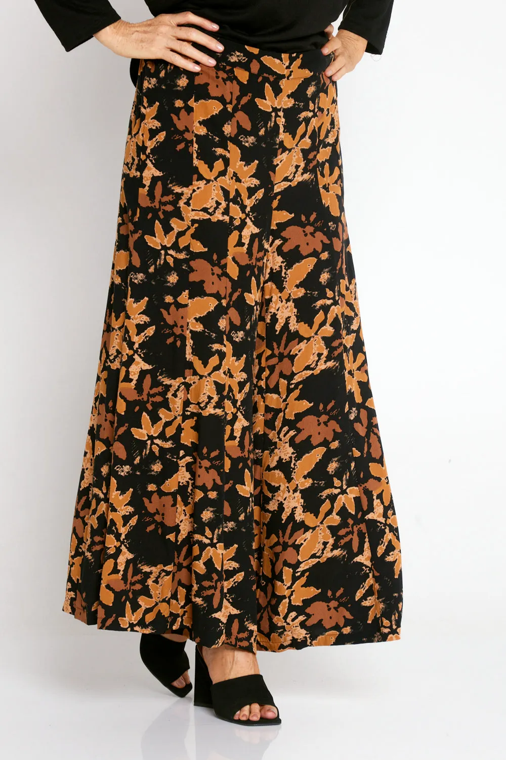 Jarah Wide Leg Pants - Floral Toffee