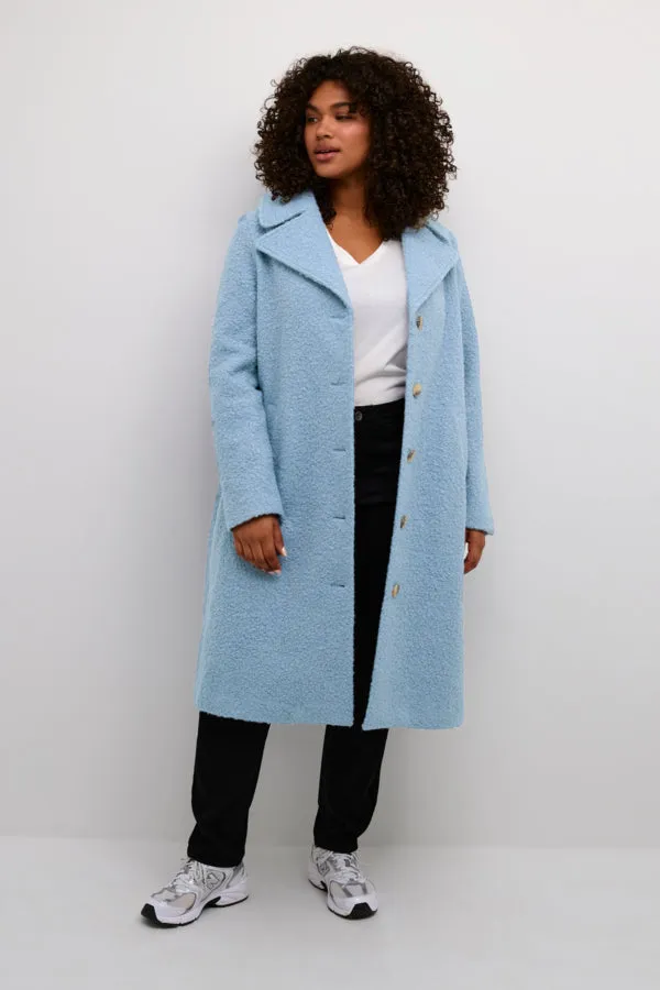 Kaffe Curve Anni Coat in Light Blue