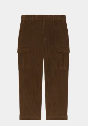 Kenzo Corduroy Cargo Pant 90 Dark Brown